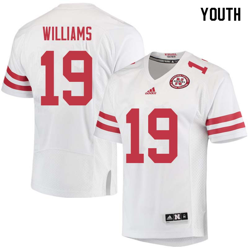 Youth #19 Mike Williams Nebraska Cornhuskers College Football Jerseys Sale-White - Click Image to Close